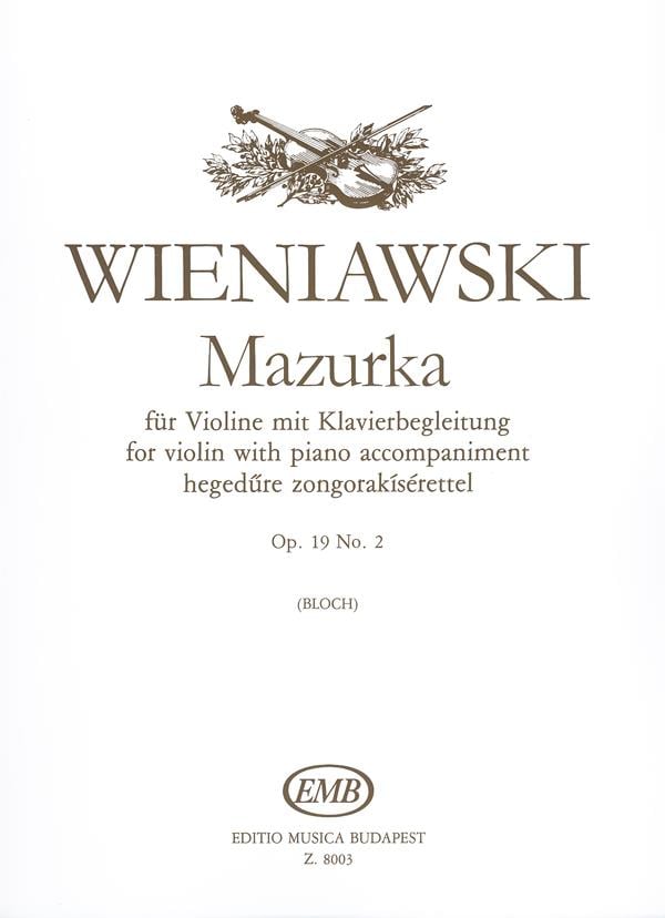 Mazurka op. 19 No. 2 für Violine mit Klavierbegle